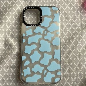 frosted and light blue cow print IPHONE 12/12 PRO case